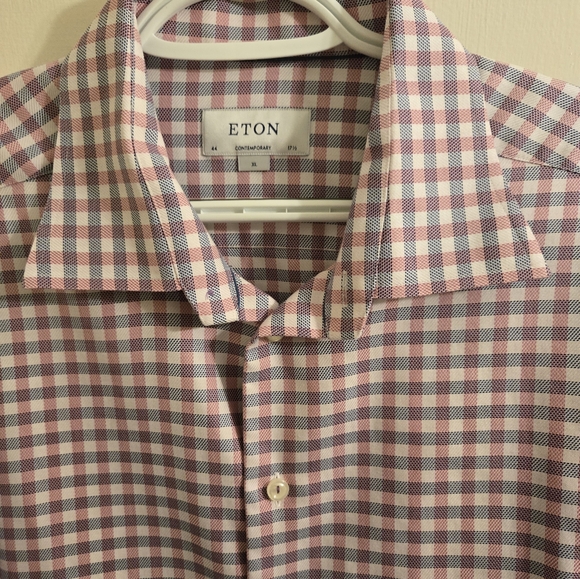ETON Contemporary Signature Twill plaid check button up dress shirt 17.5/44 (XL) - Picture 5 of 7